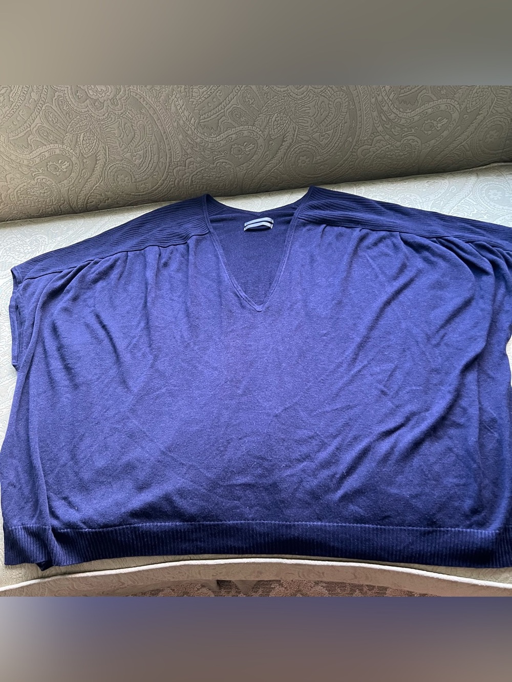 Anthropologie Blue V-Neck Sweater Size Large